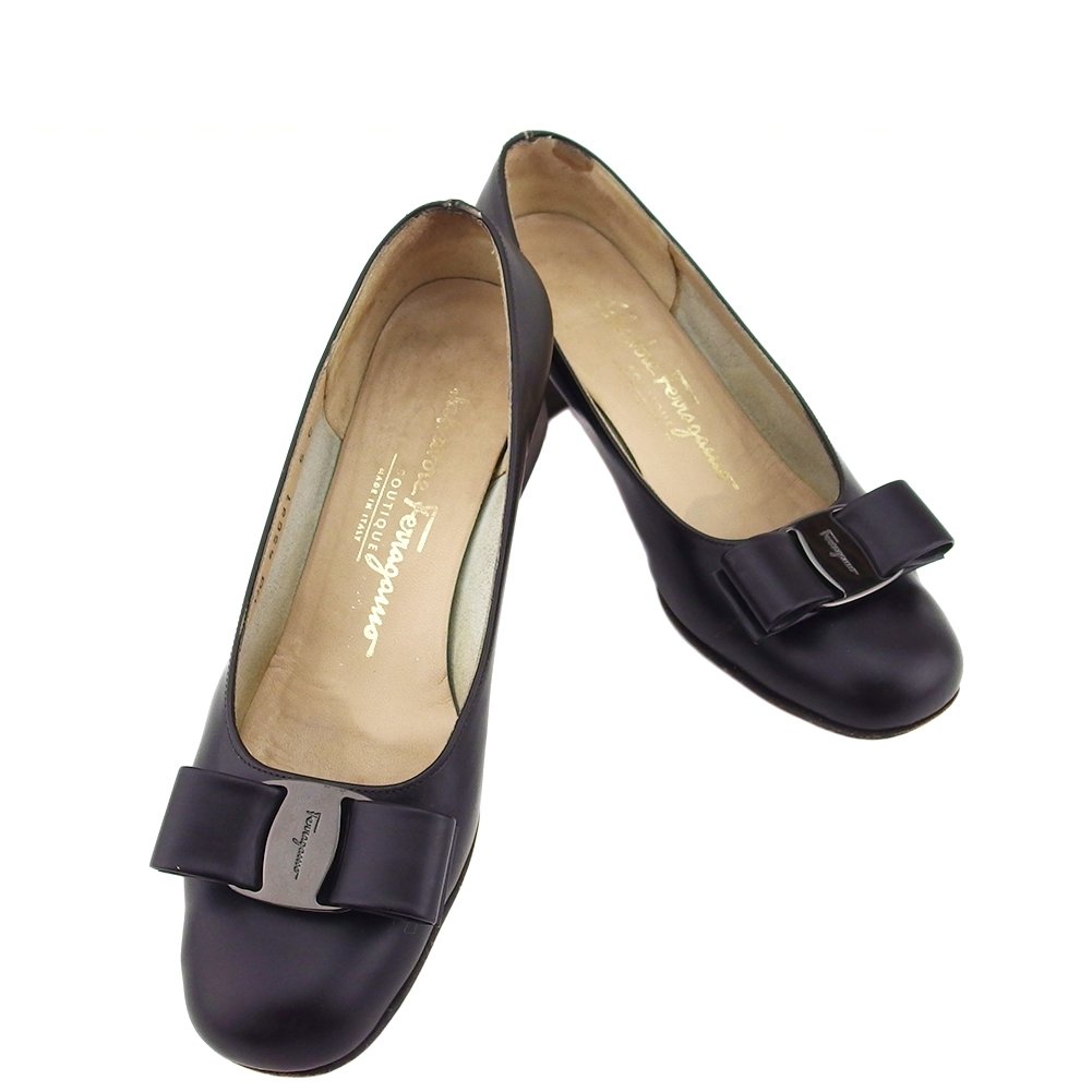 【百貨店SALE★最大限度50％OFF】サルヴァトーレフェラガモ パンプス ヴァラリボン NERO レディース 中古 Salvatore Ferragamo ブランド名 御機嫌ブランド名 ヴィンテージ