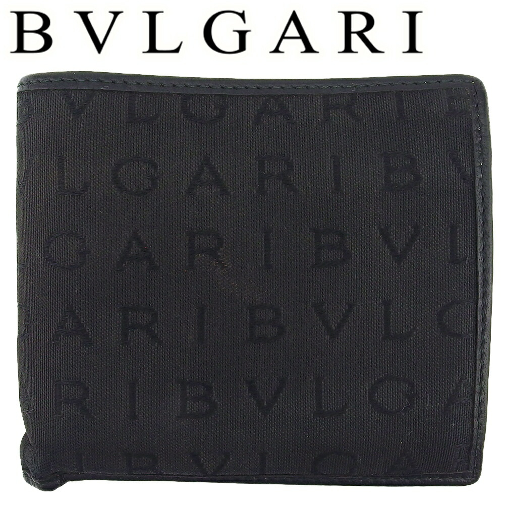 【雨季得SALE★21％OFFクーポン券】ブル小峡谷 BVLGARI 二つ折り紙入れ ロゴタイプ気違い レディース 中古 ブランド名 ご機嫌ブランド名 ヴィンテージ