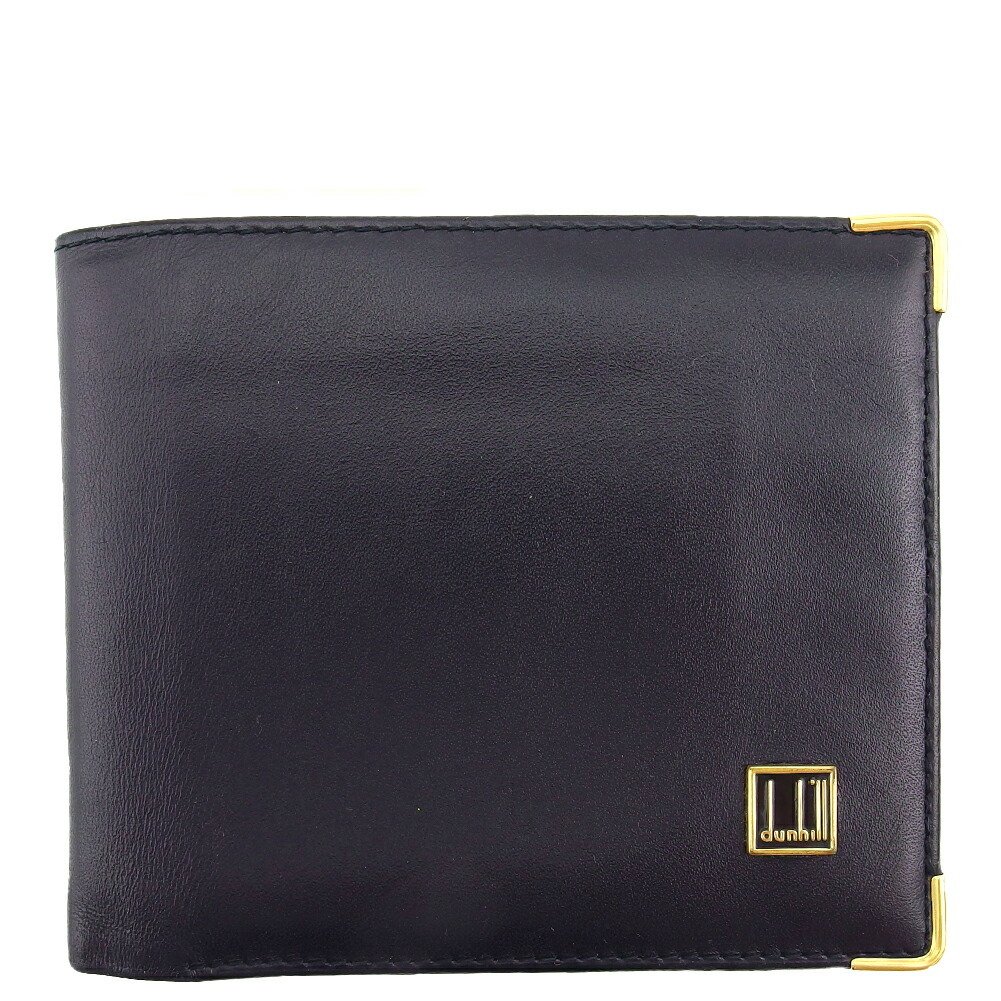 【百貨店SALE★最大限度50％OFF】ダン吸血鬼 二つ折り紙入れ ロゴタイプ一皿 角一皿 黒いこと レディース 中古 Dunhill ブランド名 ご機嫌ブランド名 ヴィンテージ