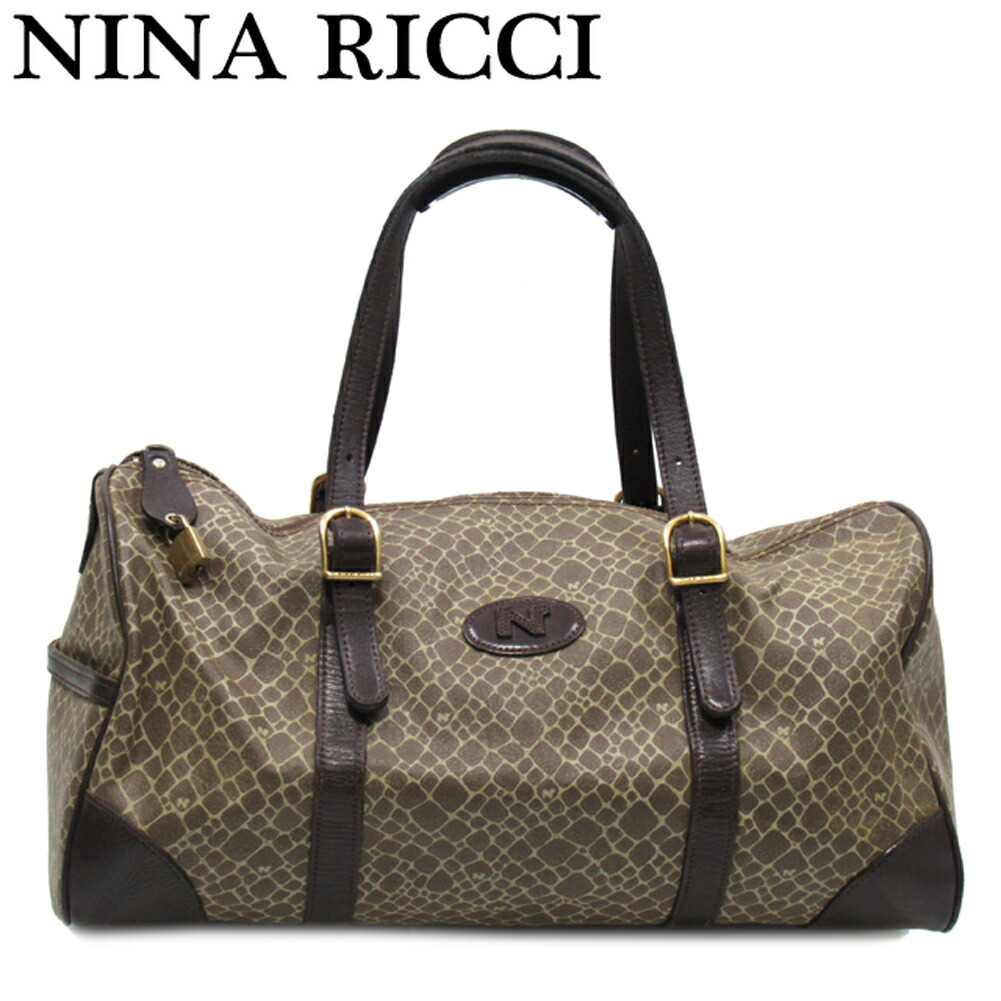 【美品】NINA RICCI ニナリッチ ジラフ柄 ボストンバッグ ニナリッチ ボストンバッグ ジラフ柄 トートバッグ 鞄 カバン