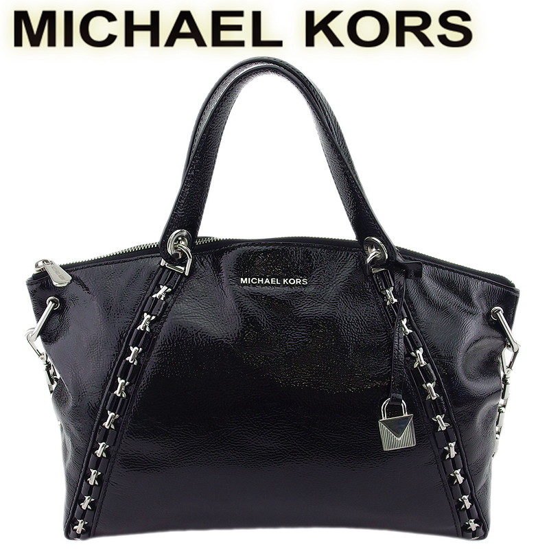 【新生活応援★29％OFFクーポン】マイケルコース Michael Kors ショルダーバッグ チェーンデザイン カデナモチーフチャーム付き ブラック レディース 中古 ブランド ハイブランド ヴィンテージ