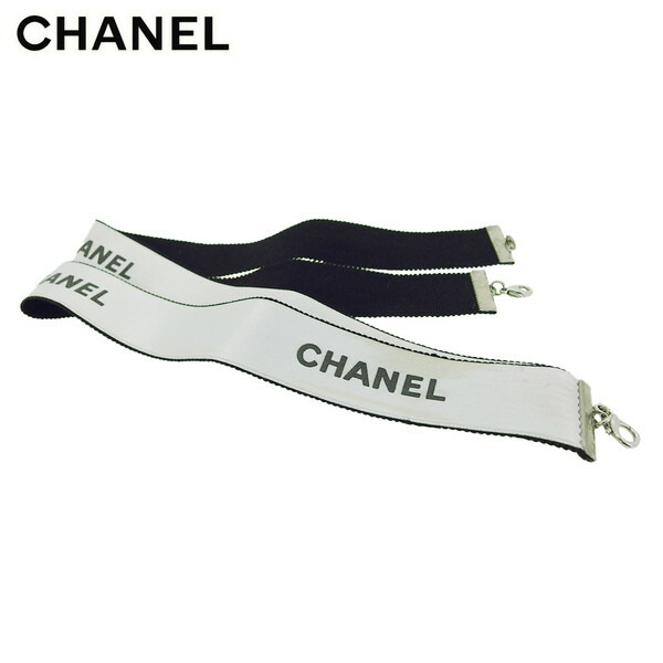 CHANEL ロゴ入りナイロンストラップ CHANEL ロゴ ブラックナイロンストラップ