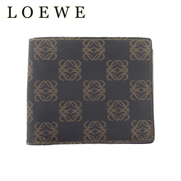 LOEWE ブラウン　マネークリップ　クロコダイル 美品 LOEWE ロエベ マネークリップ クロコ ブラウンxシルバー