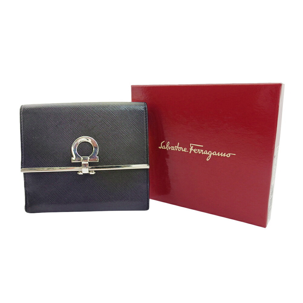 【雨季得SALE★21％OFF引き換え証】サルヴァトーレフェラガモ 二つ折り札入れ NERO レディース 中古 Salvatore Ferragamo ブランド名 御機嫌ブランド名 ヴィンテージ