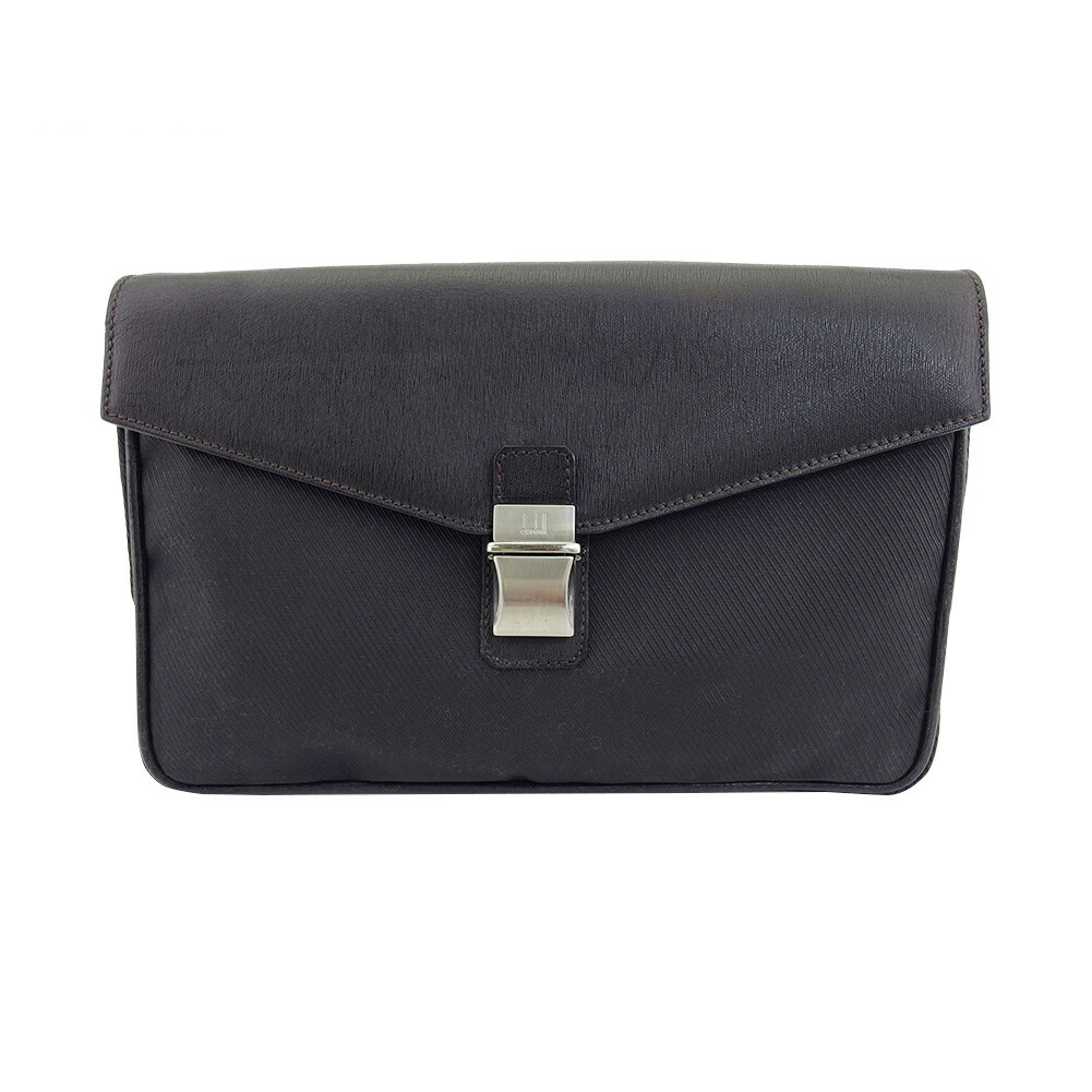【百貨店SALE★最大限度50％OFF】ダン吸血鬼 クラッチペダル御徒面子 ロゴタイプ一皿 黒いこと 赤銅色 レディース 中古 Dunhill ブランド名 ご機嫌ブランド名 ヴィンテージ