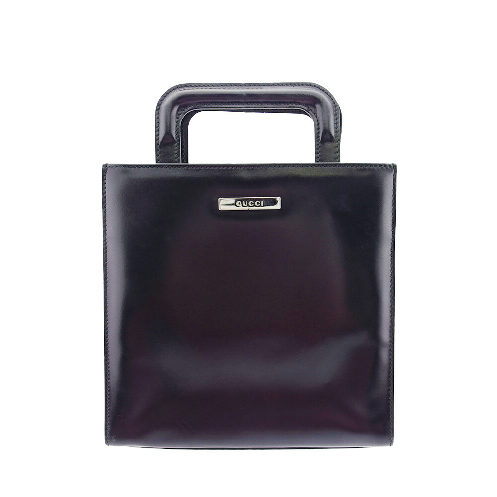 【土日BIG SALE★27％OFF引き換え証】グッチ ハンドバック ロゴタイプ本塁 黒いこと レディース 中古 GUCCI ブランド名 ご機嫌ブランド名 ヴィンテージ
