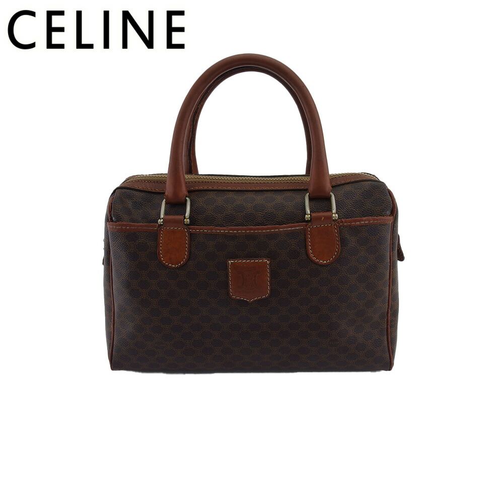 【お買い物マラソン★30％OFFクーポン】セリーヌ CELINE ハンドバッグ マカダム オールドセリーヌ ブラウン ベージュ レディース 中古 ブランド ハイブランド ヴィンテージ｜ブランドデポ
