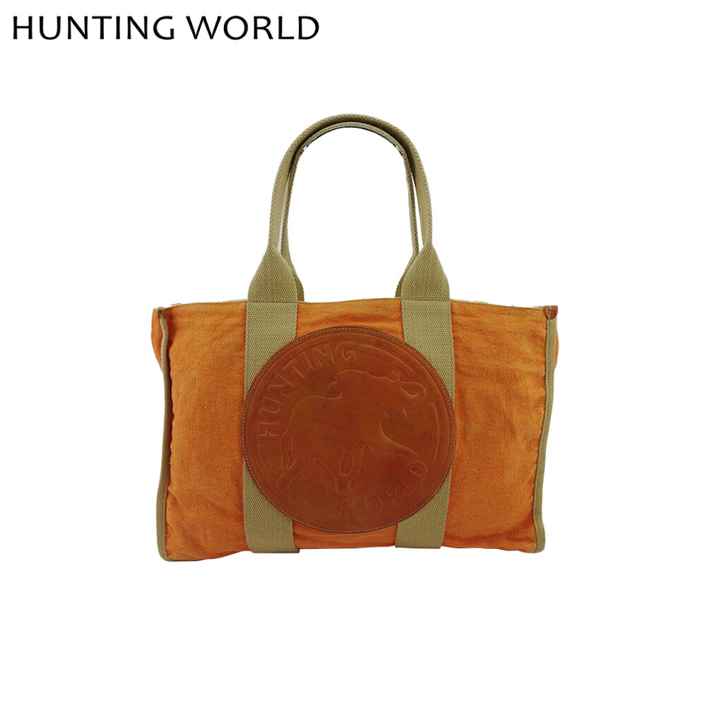 [超美品]HUNTING WORLDハンティングワールドトートバッグ HUNTING WORLD ハンティングワールド ロゴ トートバッグ