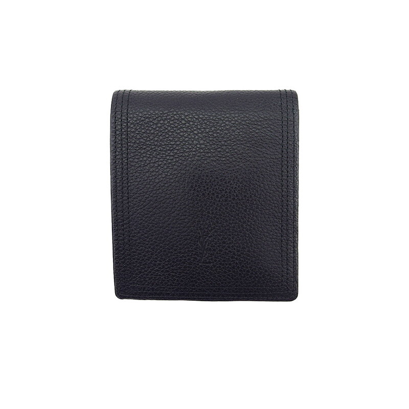 【雨季得SALE★21％OFFクーポン券】サンローラン 二つ折り紙入れ YSLロゴタイプ 黒いこと レディース 中古 SAINT LAURENT ブランド名 ご機嫌ブランド名 ヴィンテージ