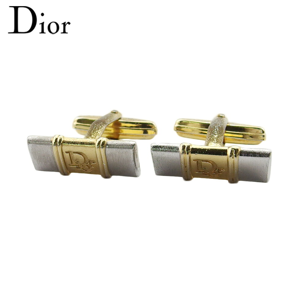 【月入れ替わり大売り出し★29％OFF引き換え証】クリスチャンディオール Dior 折り返し ロゴタイプ スウィヴル式 ゴールド しろがね色 レディース 中古 ブランド名 ご機嫌ブランド名 ヴィンテージ
