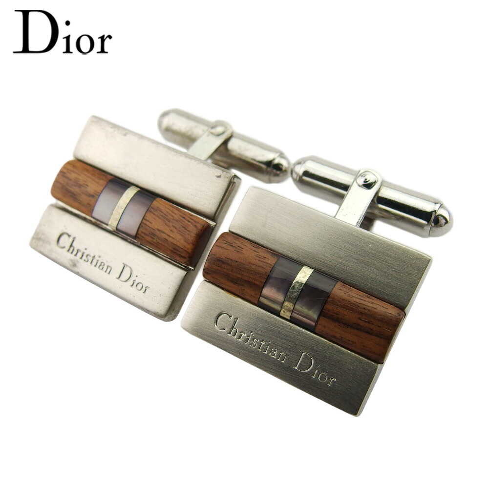 【月入れ替わり大売り出し★29％OFF引き換え証】クリスチャンディオール Dior 折り返し ロゴタイプ 真四角 スウィヴル式 しろがね色 赤銅色 レディース 中古 ブランド名 ご機嫌ブランド名 ヴィンテージ