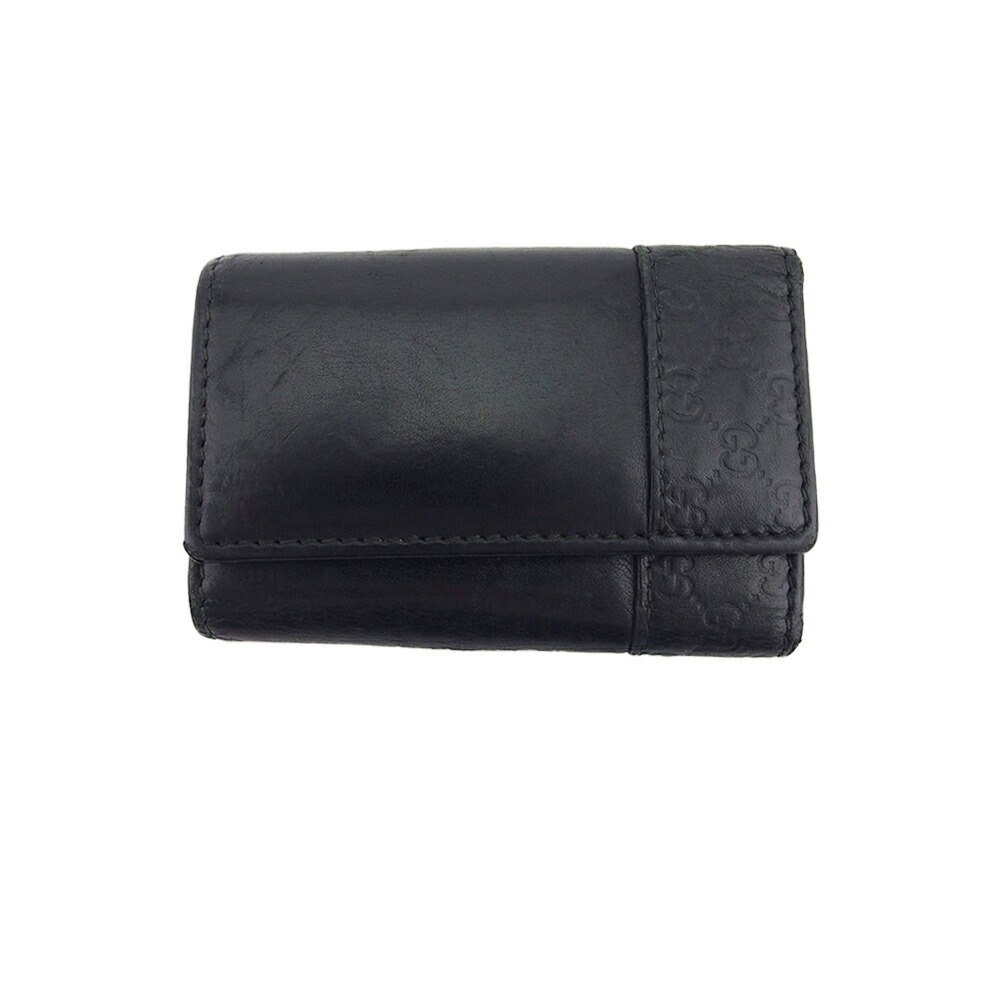 【お買い物マラソン★30％OFFクーポン】グッチ キーケース グッチシマ ブラック シルバー レディース 中古 GUCCI ブランド ハイブランド ヴィンテージ