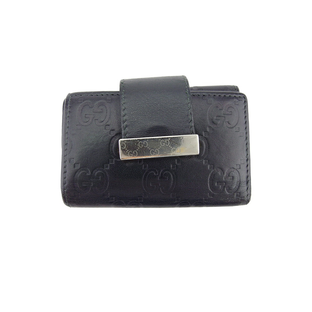 【お買い物マラソン★30％OFFクーポン】グッチ キーケース グッチシマ ブラック ゴールド シルバー レディース 中古 GUCCI ブランド ハイブランド ヴィンテージ