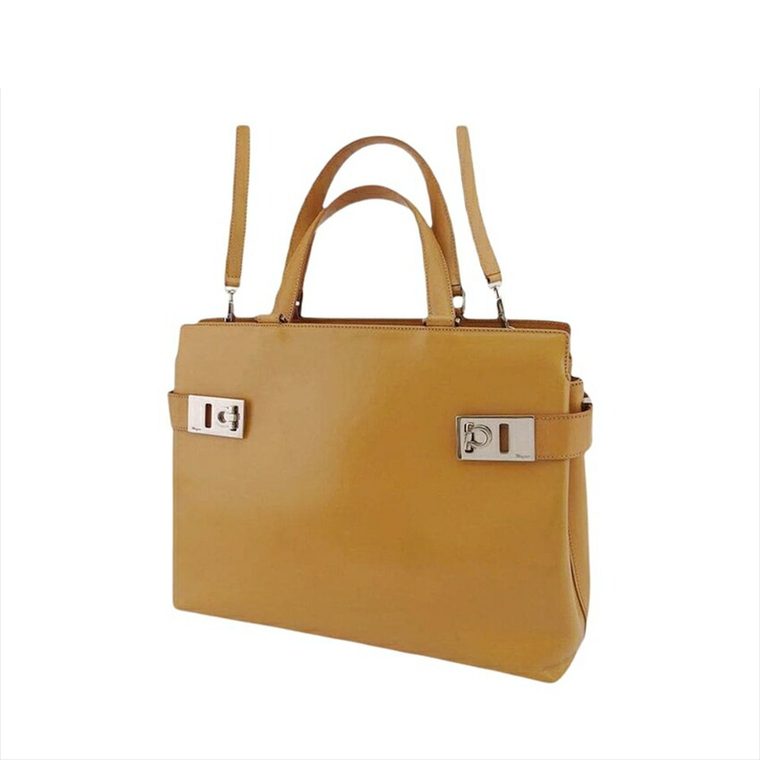 【Fashion Special Fair★24％OFFクーポン】サルヴァトーレフェラガモ ショルダーバッグ ガンチーニ ベージュ ゴールド レディース 中古 Salvatore Ferragamo ブランド ハイブランド ヴィンテージ