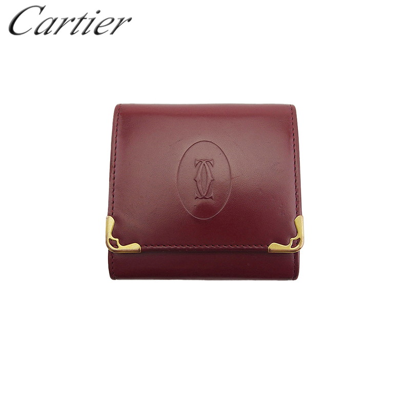 【新生活応援★29％OFFクーポン】カルティエ CARTIER コインケース マストライン ボルドー ゴールド メンズ 中古 ブランド ハイブランド ヴィンテージ 16,935円