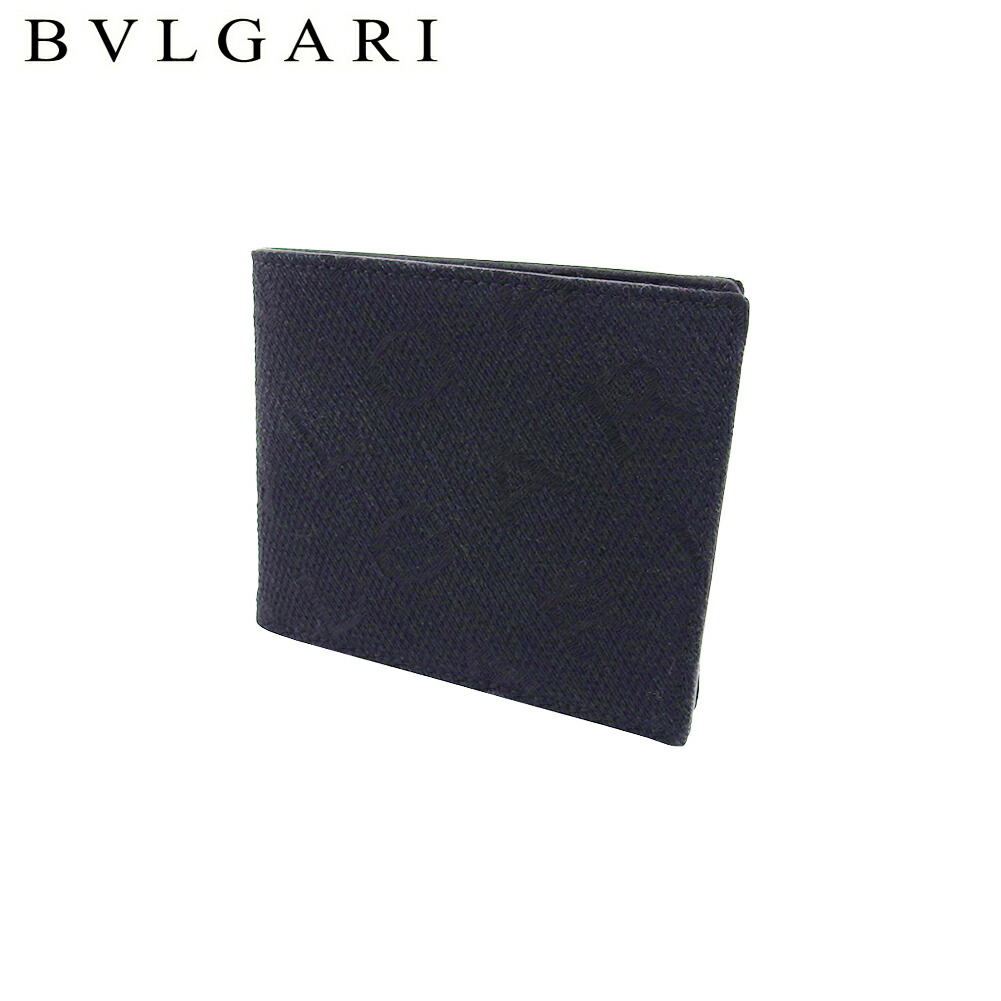 【百貨店SALE★最大限度50％OFF】ブル小峡谷 BVLGARI 紙入れ ロゴタイプ気違い 黒いこと メンズ 中古 ブランド名 ご機嫌ブランド名 ヴィンテージ