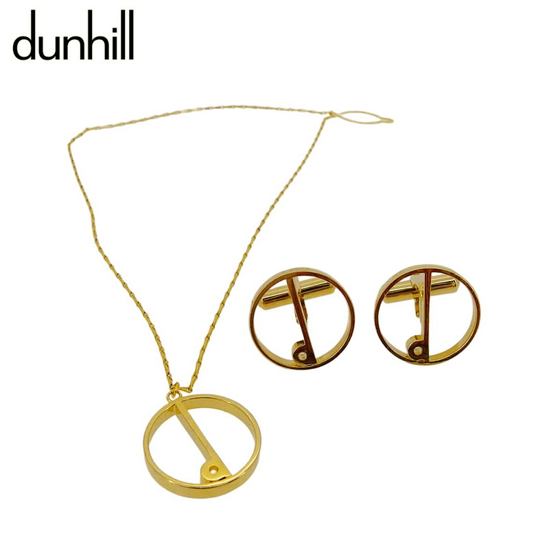 【お買い物マラソン★30％OFFクーポン】ダンヒル Dunhill カフス 2アイテムセット dマーク スウィヴル式 ゴールド メンズ 中古 ブランド ハイブランド ヴィンテージ