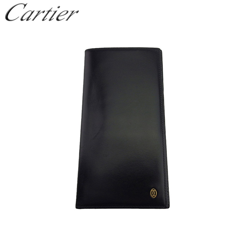 【雨季得SALE★21％OFFクーポン券】カルティエ CARTIER 紙入れ パシャ 黒いこと ゴールド メンズ 中古 ブランド名 ご機嫌ブランド名 ヴィンテージ
