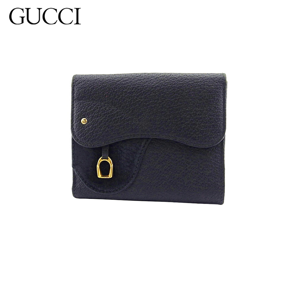 楽天市場】グッチ Gucci 二つ折り財布 ブラック レザー 財布