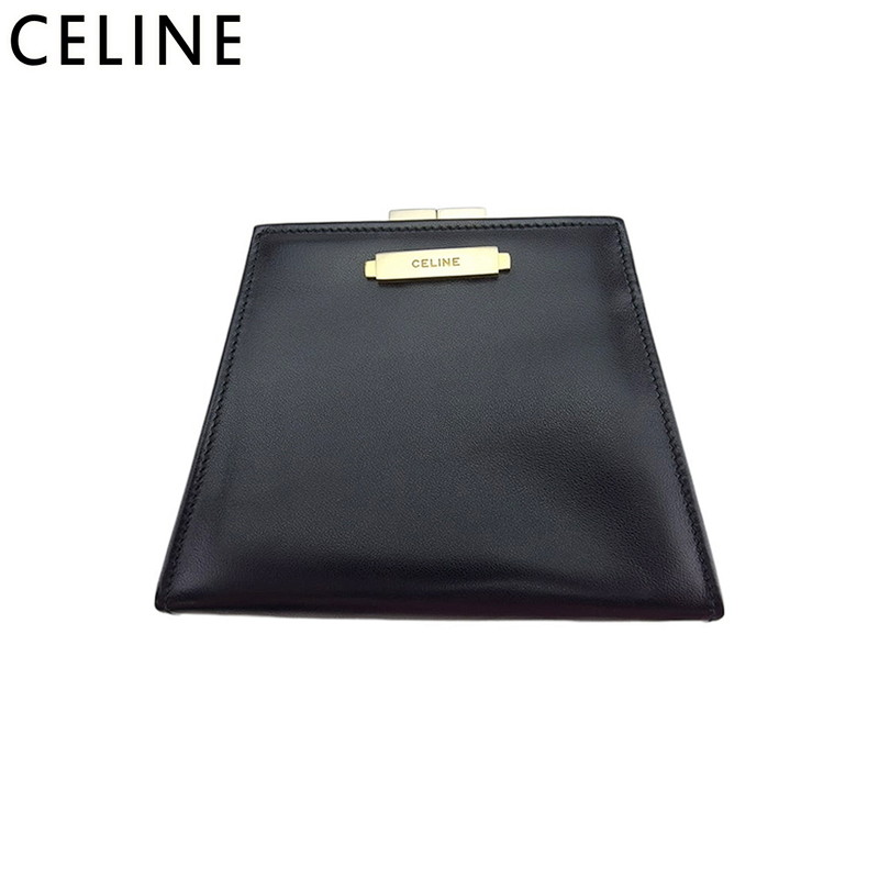 【希少 美品】CELINE 小銭入れ がま口 マカダム ブラック SALE！】CELINE セリーヌ コインケース 小銭入れ ブラゾン