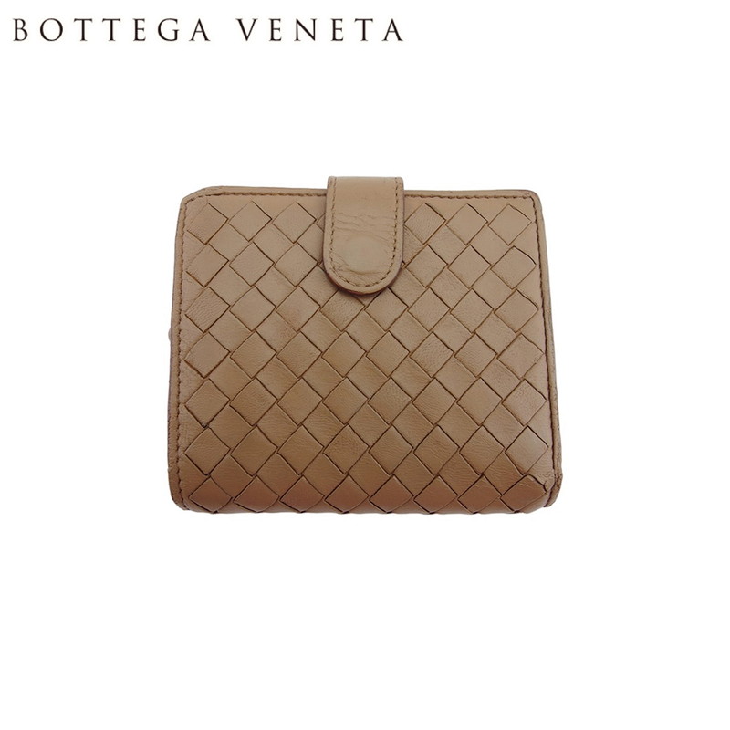 【お買い出しマラソン★30％OFF引き換え証】ボッテガヴェネタ BOTTEGAVENETA 二つ折り札入れ イントレチャート 赤銅色 ゴールド メンズ 中古 ブランド名 ご機嫌ブランド名 ヴィンテージ その他-バッグ・小物・ブランド雑貨