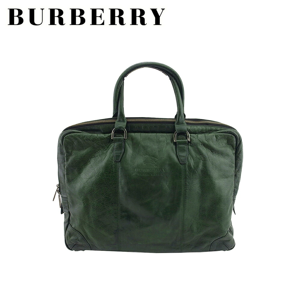 【お買い物マラソン★30％OFFクーポン】バーバリーブラックレーベル BURBERRY BLACK LABEL ビジネスバッグ ホースマーク グリーン レディース 中古 ブランド ハイブランド ヴィンテージ｜ブランドデポ