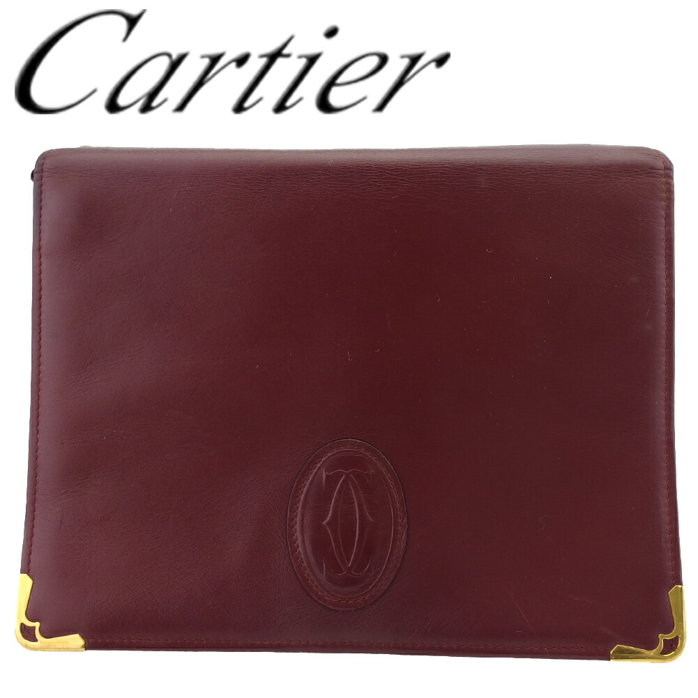 【百貨店SALE★最大限度50％OFF】カルティエ CARTIER クラッチペダル御徒面子 帆檣伝達ルート ボルドーワイン ゴールド メンズ 中古 ブランド名 ご機嫌ブランド名 ヴィンテージ