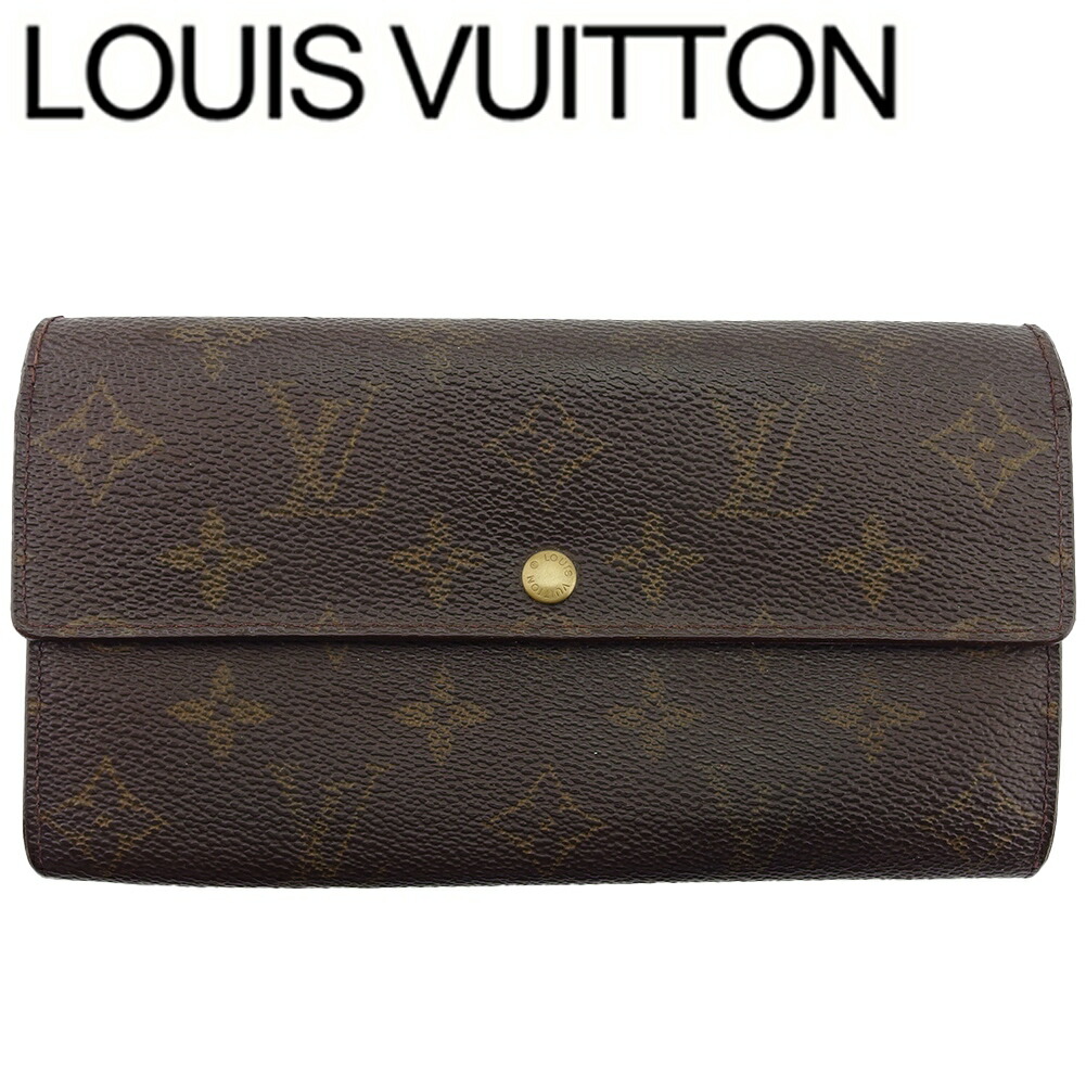 【Fashion Special Fair★24％OFFクーポン】ルイ・ヴィトン LOUIS VUITTON 長財布 モノグラム ポシェットポルトモネクレディ ブラウン ベージュ ゴールド レディース 中古 ブランド ハイブランド ヴィンテージ
