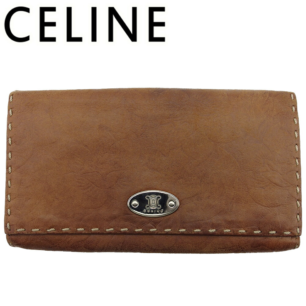 【お買い物マラソン★30％OFFクーポン】セリーヌ CELINE 二つ折り財布 ライトブラウン メンズ 中古 ブランド ハイブランド ヴィンテージ｜ブランドデポ 28,977円