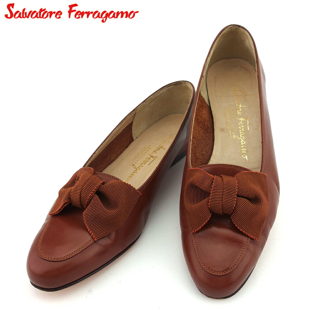 【Fashion Special Fair★24％OFFクーポン】サルヴァトーレフェラガモ Salvatore Ferragamo パンプス ブラウン メンズ 中古 ブランド ハイブランド ヴィンテージ