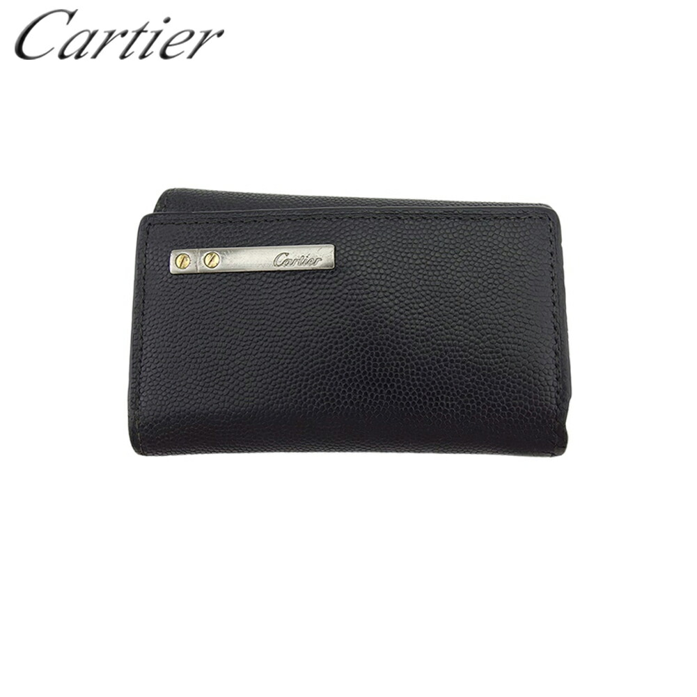 【お買い物マラソン★30％OFFクーポン】カルティエ CARTIER キーケース サントス ブラック シルバー ゴールド メンズ 中古 ブランド ハイブランド ヴィンテージ