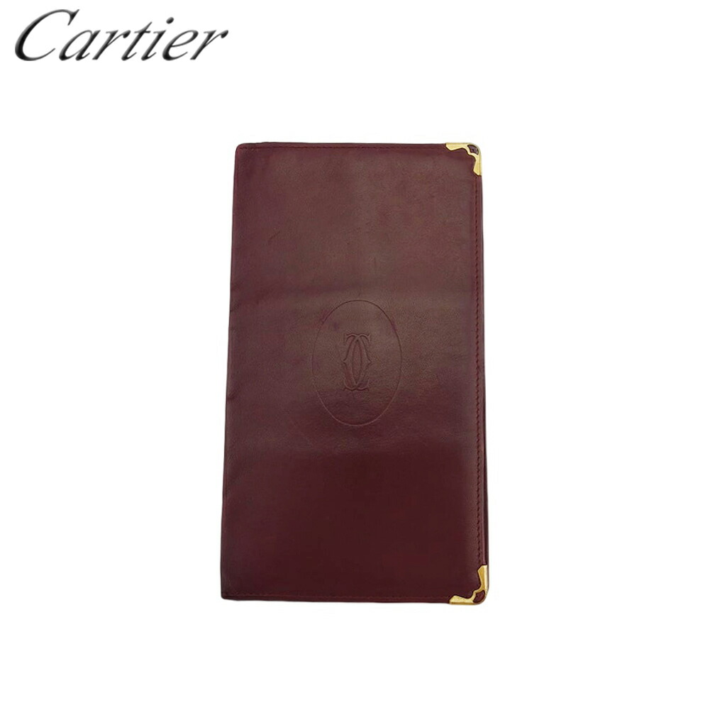 【Fashion Special Fair★24％OFFクーポン】カルティエ CARTIER 札入れ マストライン ボルドー ゴールド メンズ 中古 ブランド ハイブランド ヴィンテージ