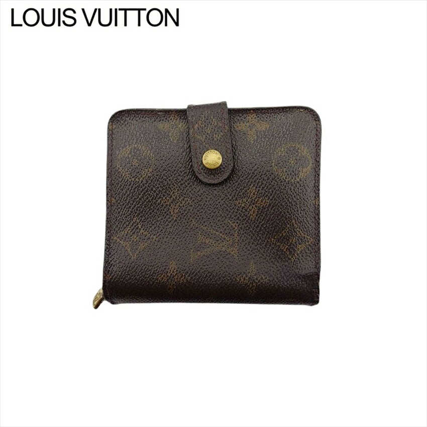 【お買い出しマラソン★30％OFF引き換え証】ルイ・ヴィトン LOUIS VUITTON 二つ折り札入れ モノグラム コンパクトジップ 赤銅色 ベージュ ゴールド メンズ 中古 ブランド名 ご機嫌ブランド名 ヴィンテージ レディース財布-バッグ・小物・ブランド雑貨-財布・ケース