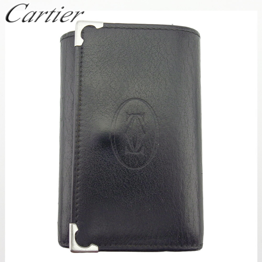 【月入り替わり大売り出し★29％OFF引き換え証】カルティエ CARTIER 足懸かり入れもの カボション 紙入れ付き添い人 黒いこと しろがね色 ボルドーワイン レディース 中古 ブランド名 御機嫌ブランド名 ヴィンテージ