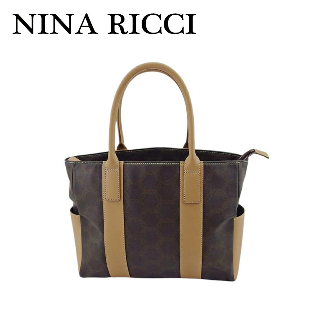 【新生活応援★29%OFFクーポン】ニナリッチ NINA RICCI ハンドバッグ ブラウンライトブラウンベージュ メンズ 中古 ブランド ハイブランド ヴィンテージ