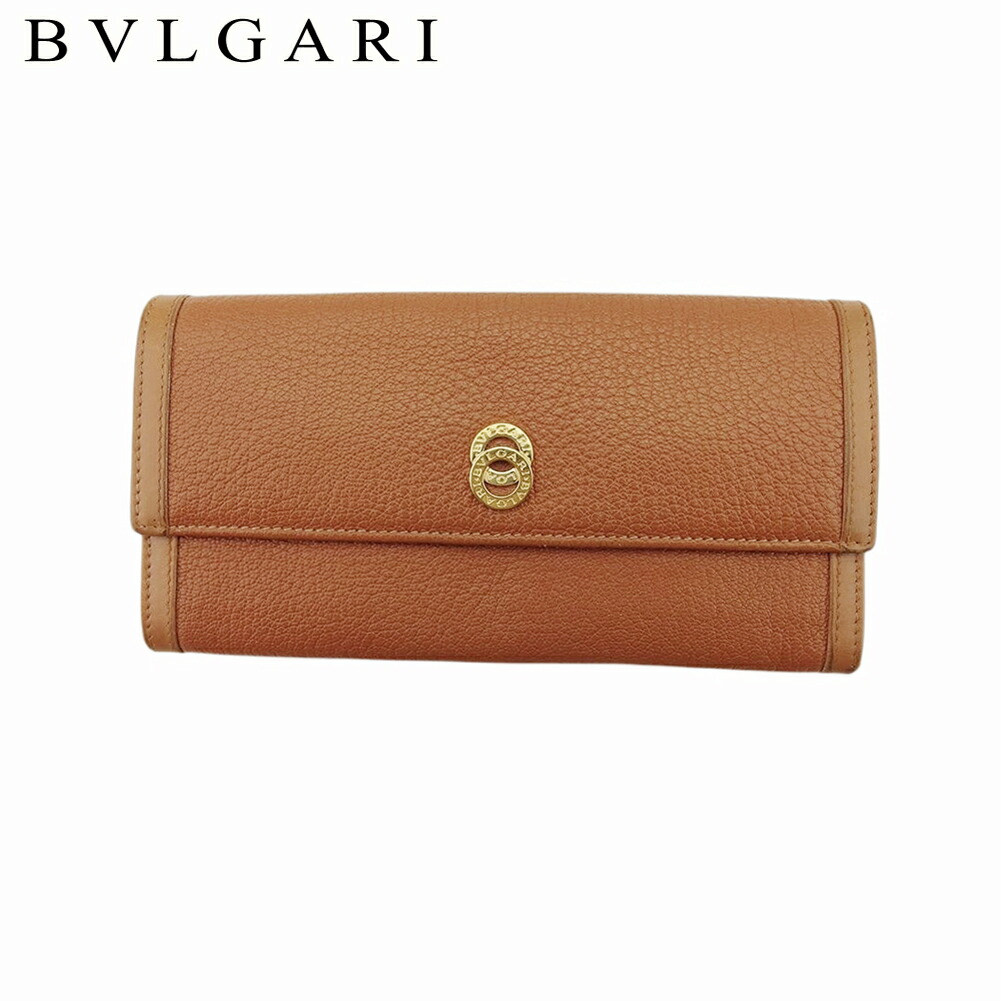 【雨季得SALE★21％OFF引き換え証】ブル小峡谷 BVLGARI 長札入れ ドッピオトンド 赤銅色 ゴールド メンズ 中古 ブランド名 御機嫌ブランド名 ヴィンテージ
