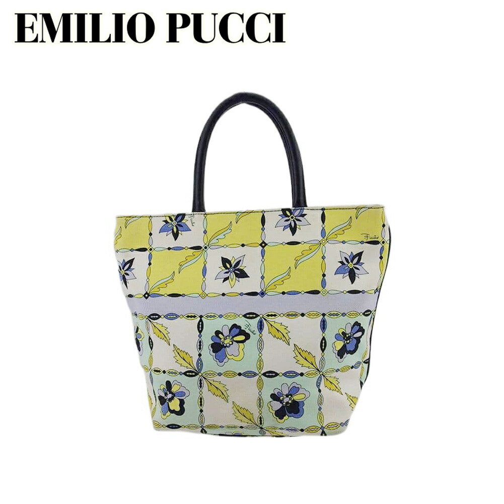 ✨美品✨EMILIO PUCCI 総柄 レザーバッグ　マルチカラー 中古・古着通販】Emilio Pucci (エミリオ プッチ) トートバッグ