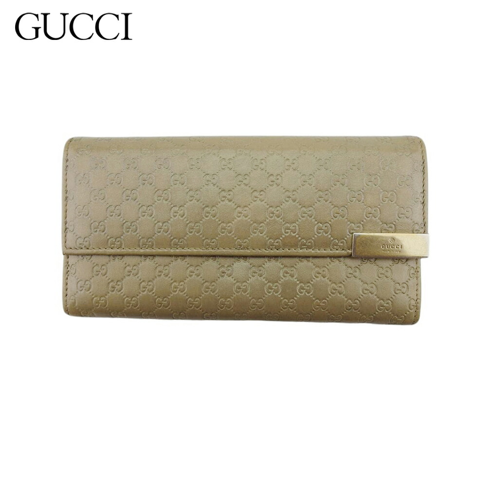 【百貨店SALE★最大限度50％OFF】グッチ GUCCI 長紙入れ GG柄 ベージュゴールド メンズ 中古 ブランド名 ご機嫌ブランド名 ヴィンテージ