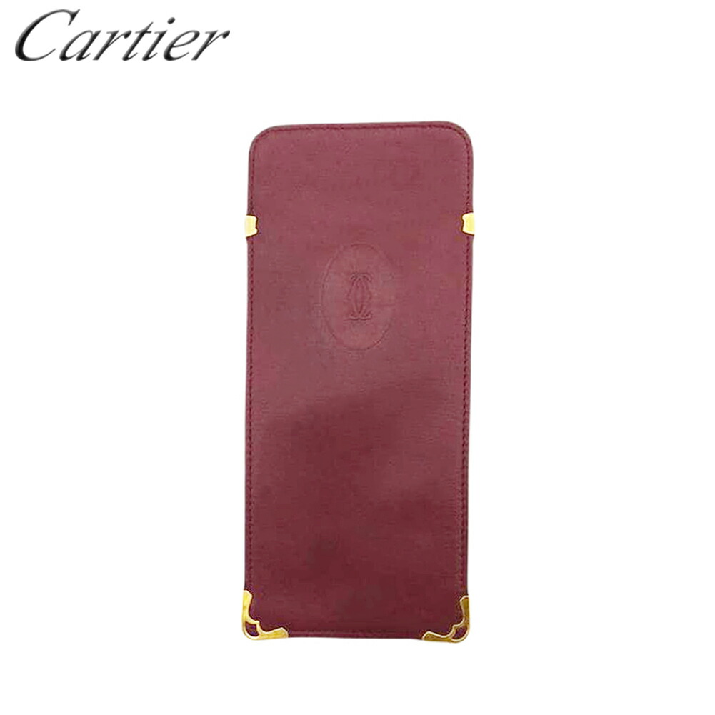 【月入れ替わり大売り出し★29％OFF引き換え証】カルティエ CARTIER 眼鏡容れもの 帆檣伝達ルート ブドウ酒赤いこと ボルドーワイン メンズ 中古 ブランド名 ご機嫌ブランド名 ヴィンテージ