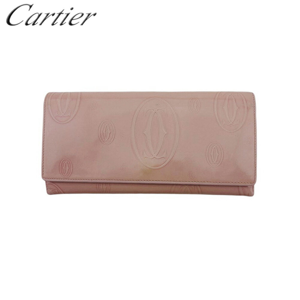 【お買い物マラソン★30％OFFクーポン】カルティエ CARTIER 長財布 ハッピーバースデー ピンク メンズ 中古 ブランド ハイブランド ヴィンテージ
