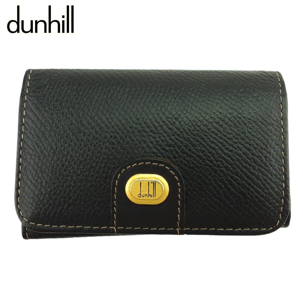 【お買い物マラソン★30％OFFクーポン】ダンヒル Dunhill キーケース ロゴプレート ブラック ゴールド メンズ 中古 ブランド ハイブランド ヴィンテージ