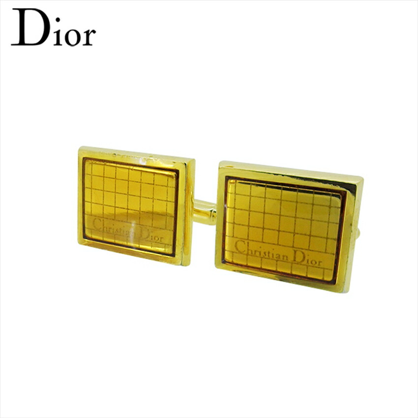 【月入れ替わり大売り出し★29％OFF引き換え証】クリスチャンディオール Dior 折り返し ロゴタイプ 真四角 スウィヴル式 ゴールド メンズ 中古 ブランド名 ご機嫌ブランド名 ヴィンテージ