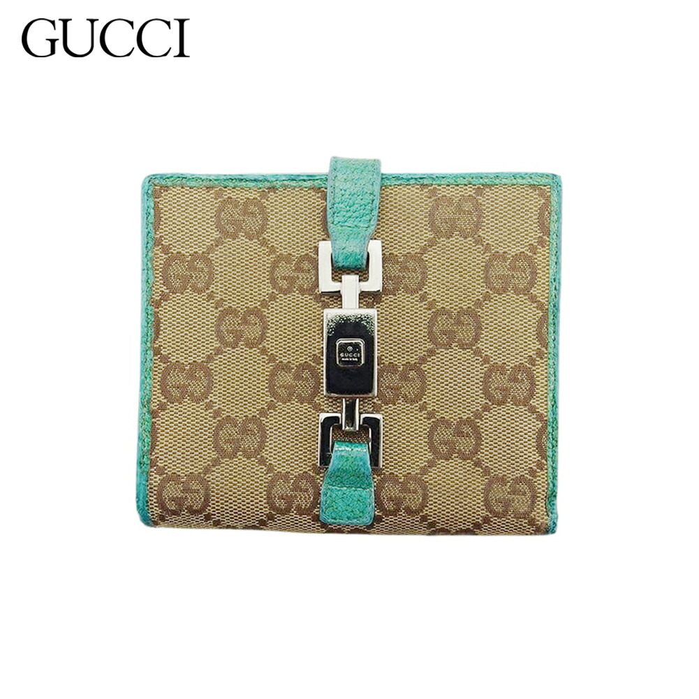 希少 GUCCI グッチ 2つ折り財布 GG キャンバス グリーン 緑 GGキャンバス グッチ 財布 GUCCI 二つ折り財布 メンズ