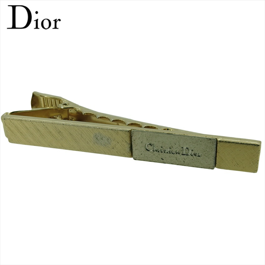 【百貨店SALE★最大限度50％OFF】クリスチャンディオール Dior 折り返し ロゴタイプお皿 ワニロ式 ゴールド しろがね色 メンズ 中古 ブランド名 御機嫌ブランド名 ヴィンテージ