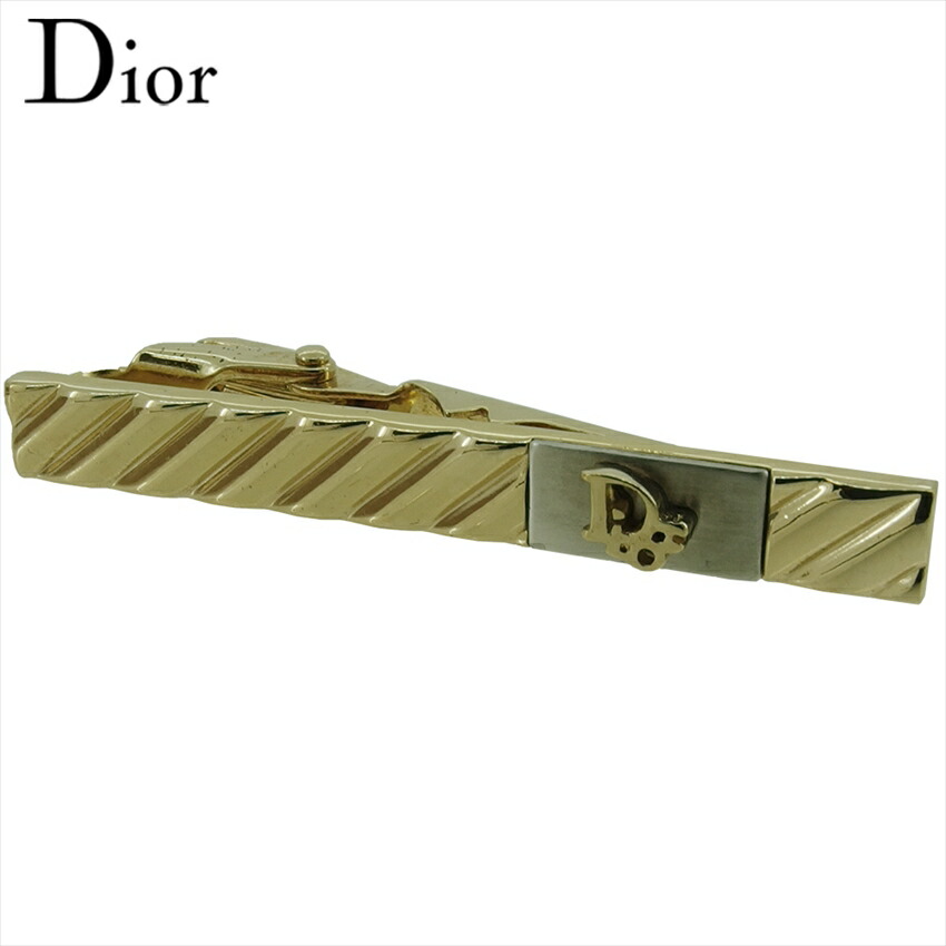【決算前SALE★50％OFF引き換え証】クリスチャンディオール Dior 折り返し ロゴタイプ ワニロ式 ゴールド しろがね色 メンズ 中古 ブランド名 ご機嫌ブランド名 ヴィンテージ