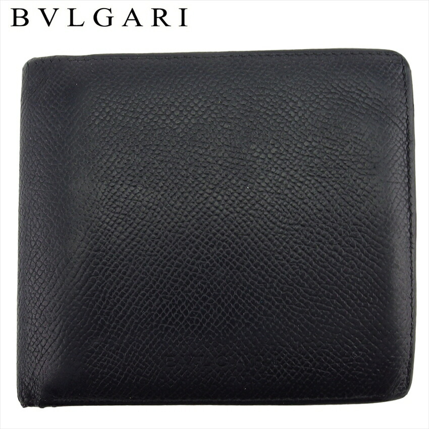 【百貨店SALE★最大限度50％OFF】ブル小峡谷 BVLGARI 二つ折り紙入れ クラシコ 黒いこと メンズ 中古 ブランド名 ご機嫌ブランド名 ヴィンテージ