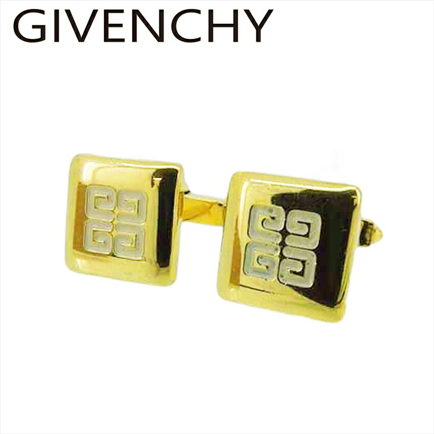 【お買い物マラソン★30％OFFクーポン】ジバンシィ GIVENCHY カフス 4Gロゴ スウィヴル式 ゴールド ホワイト 白 レディース 中古 ブランド ハイブランド ヴィンテージ｜ブランドデポ