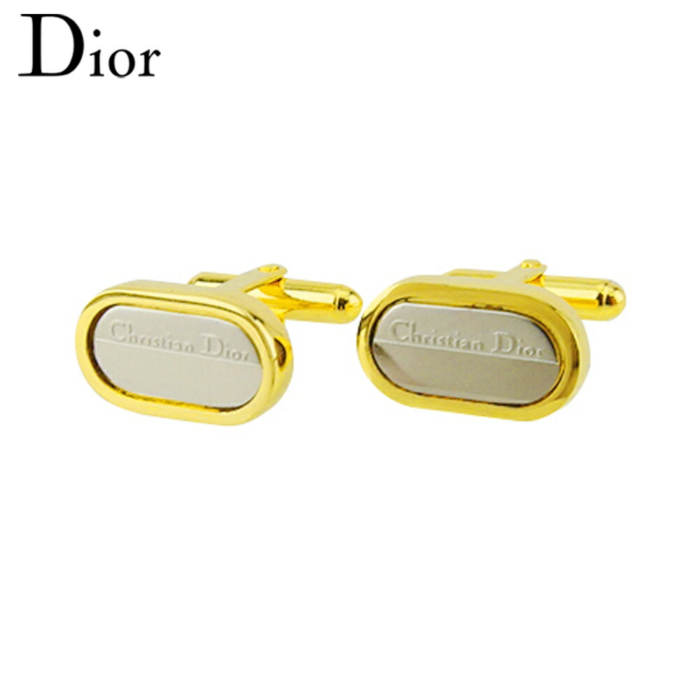 【月入れ替わり大売り出し★29％OFF引き換え証】クリスチャンディオール Dior 折り返し ロゴタイプ スウィヴル式 ゴールド しろがね色 レディース 中古 ブランド名 ご機嫌ブランド名 ヴィンテージ