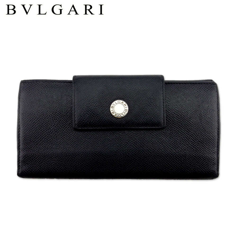 【お買い出しマラソン★30％OFF引き換え証】ブル小峡谷 BVLGARI 長札入れ クラシコ 黒いこと しろがね色 レディース 中古 ブランド名 ご機嫌ブランド名 ヴィンテージ 財布・ケース-レディース財布-バッグ・小物・ブランド雑貨