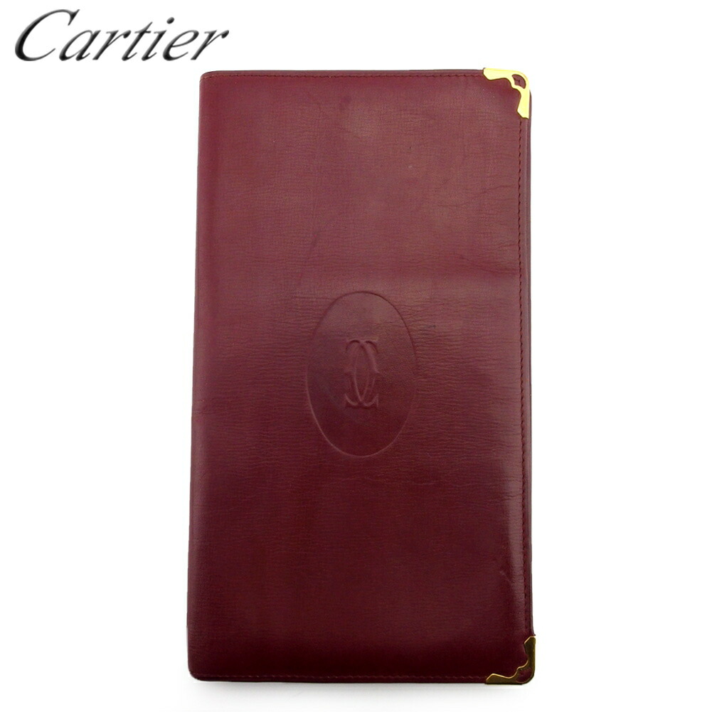 【Fashion Special Fair★24％OFFクーポン】カルティエ CARTIER 札入れ マストライン マストライン ボルドー×ゴールド レディース 中古 ブランド ハイブランド ヴィンテージ